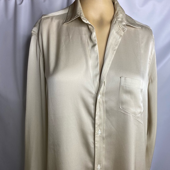 Frank Eileen size XS NWOT silk’s styles mart shirt dress button down women’s - Picture 11 of 12